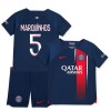 Maillot de Supporter Paris Saint-Germain 2023-24 Marquinhos 5 Domicile Pour Enfant